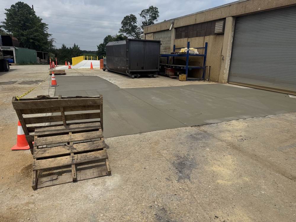 Commercial concrete pad at an industrial building by South Jersey Construction Enterprise