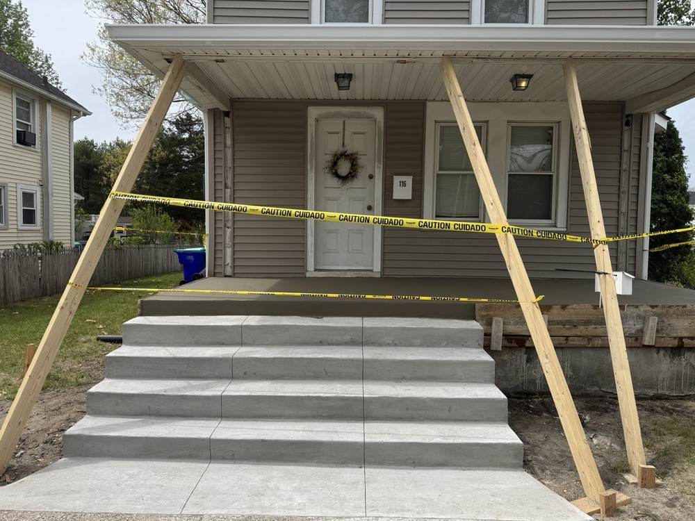 New concrete porch steps by South Jersey Construction Enterprise, front view
